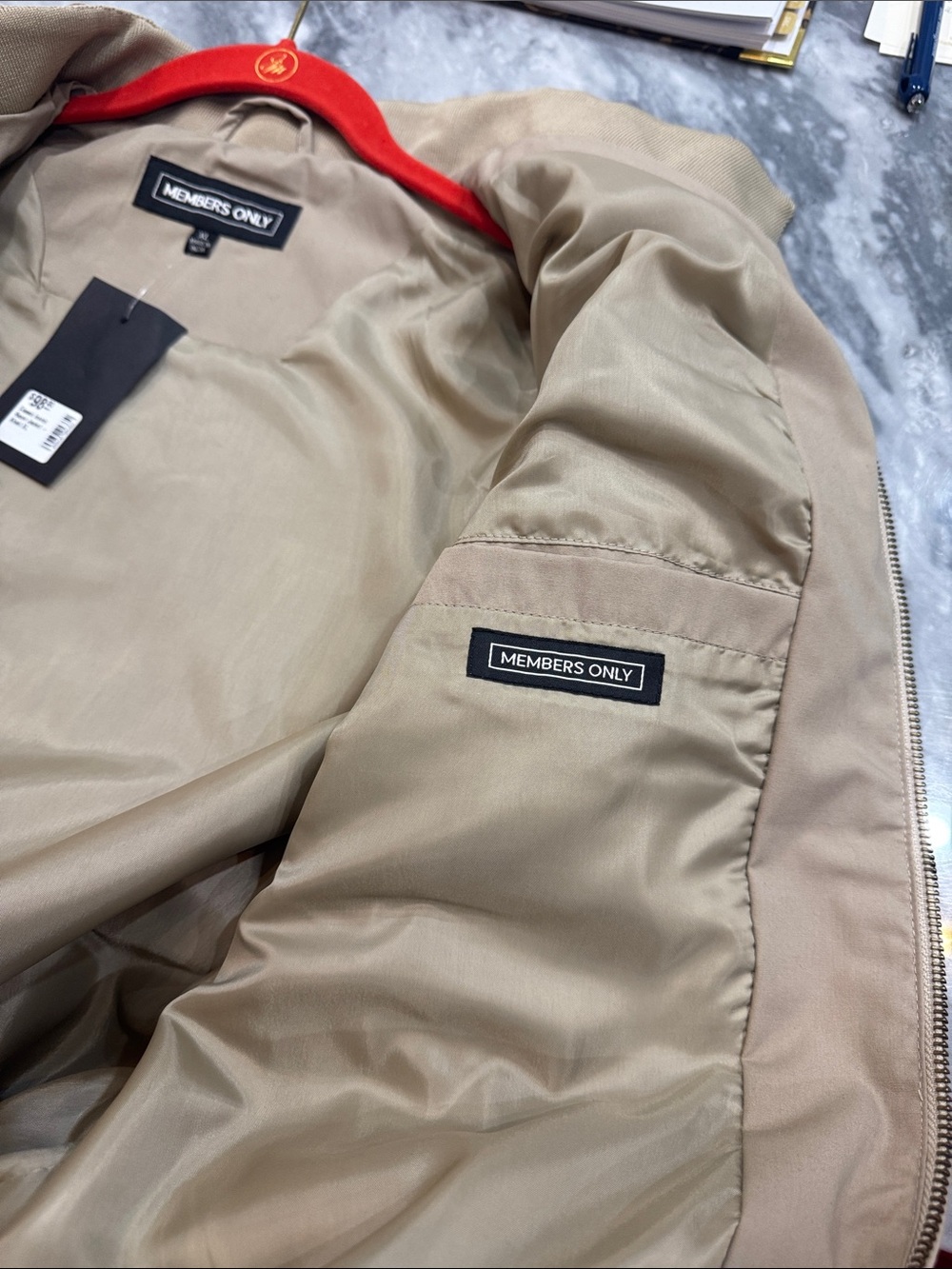 Members Only Tan Lightweight Zip Front Jacket Women's Size XL Casual Utility - Picture 3 of 6